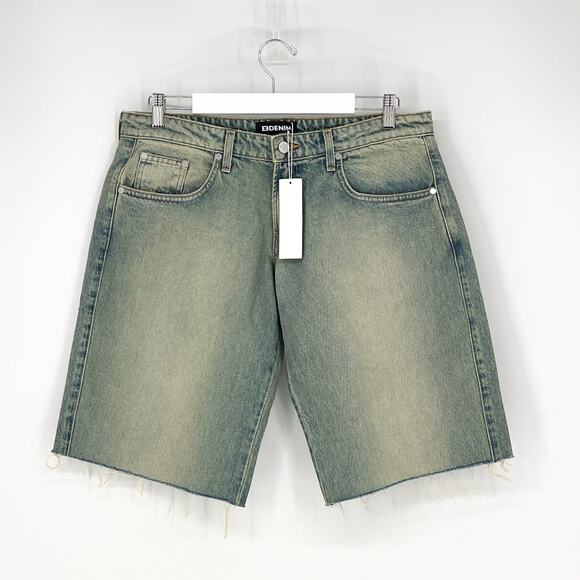 EB Denim Loon Cutoff Denim Shorts Olio Spray Wash Size 28 NWT - Picture 1 of 5